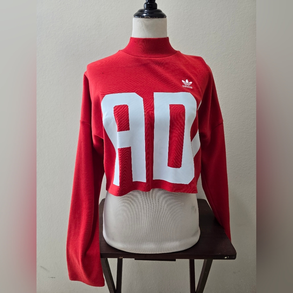 Adidas Women's Bold Red Crop Top